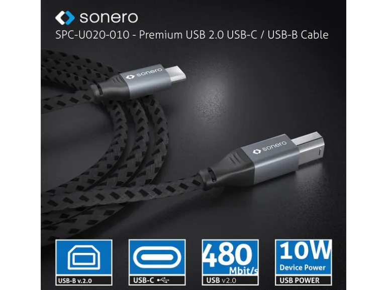 sonero USB 2.0-Kabel USB-C - USB-B 2 m