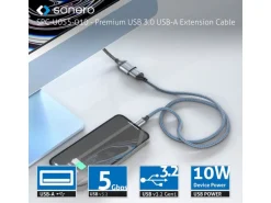 sonero USB 3.0-Verlängerungskabel USB-A - USB-A 1 m