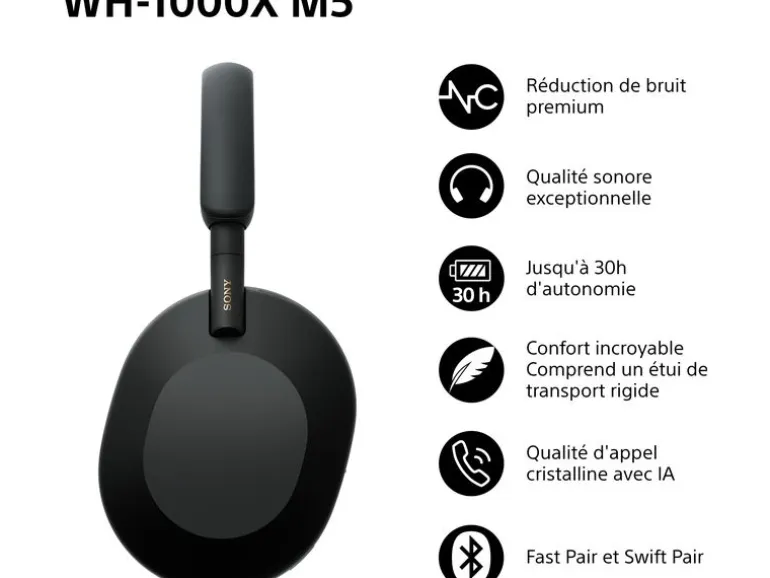 Sony Wireless Over-Ear-Kopfhörer WH-1000XM5 Schwarz
