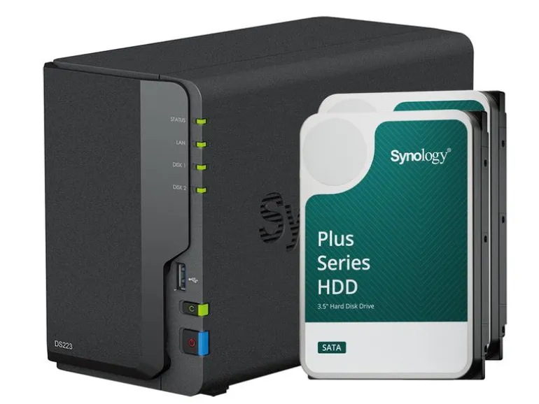 Synology NAS DiskStation DS223, 2-bay Synology Plus HDD 12 TB