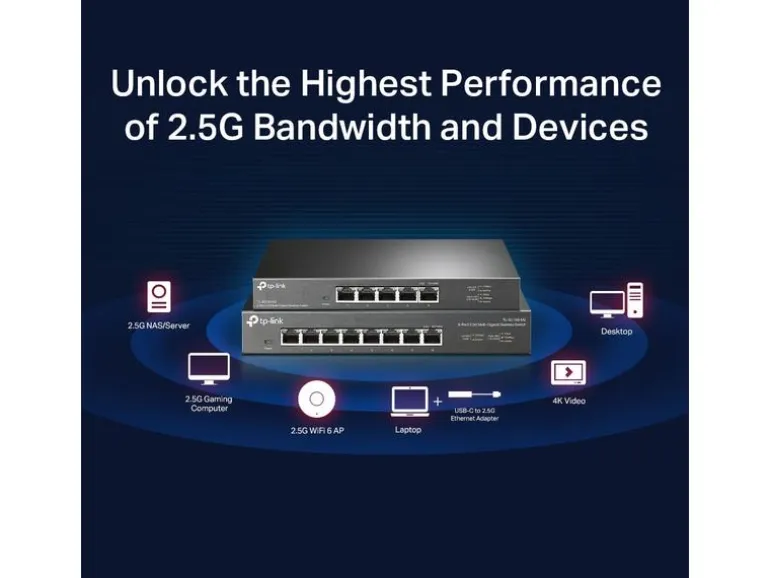 TP-Link Switch Omada Unmanaged 5 x 2.5G Ports TL-SG105-M2 5 Port
