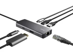 Trust Dockingstation 6-in-1 USB-C Multi-Port Adapter – Silver