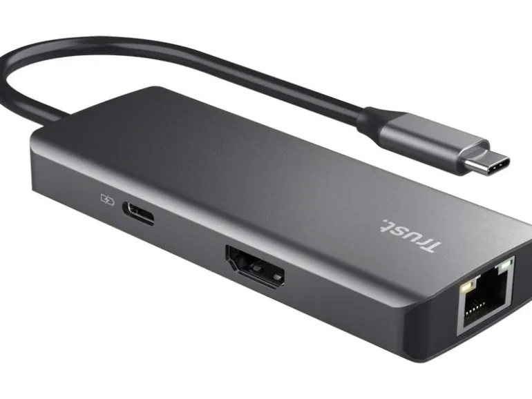 Trust Dockingstation 6-in-1 USB-C Multi-Port Adapter – Silver