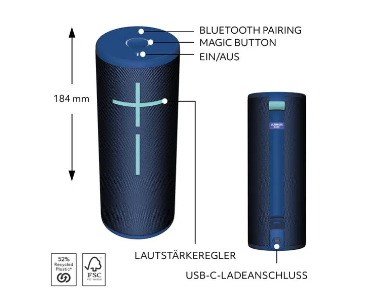 Ultimate Ears Bluetooth Speaker BOOM 4 Blau