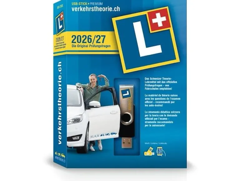 verkehrstheorie.ch 2026/27 USB-Stick Kat. A+B (D/F/I) PC/Mac
